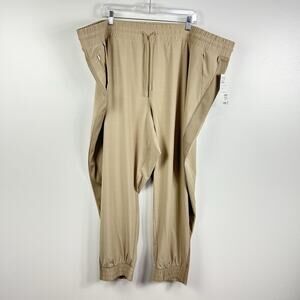 NEW Athleta Brooklyn Athletic Jogger Tan Windowpane Plaid Women’s Plus Size 26